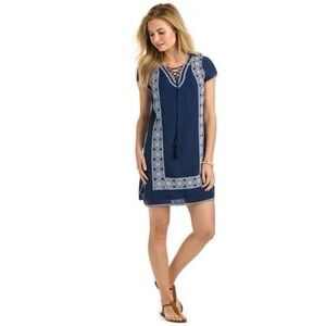 Vineyard Vines Lace Up Tunic Dress- Embroidered- Beach - Size 4 - EUC